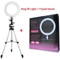 26CM SELFIE RING LIGHT WITH 7 FEET TRIPOD STAND & CELL PHONE HOLDER FOR LIVE STREAM CIRCLE LIGHTING RING. 