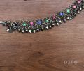 Afghan/Turkish Turkmen blue silver & red multicolor jewellery necklace/choker kuchi style jewelery desi ethnic traditional tribal antique cultural wear unique turkman or afghani jewellery. 
