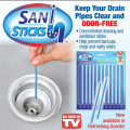 Sani Sticks Keeps Drain Pipes Clean and Deodorizer Unscented Drain Opener Sani Sticks Keeps Drain Clear & Odor-Free Kitchen Dapur Sink and Bathtub Drain Cleaner (Pack of 12 Sticks) Blue Colour Sani Sticks Drain Cleaner and Deodorizer Non-Toxic Enzyme Form. 