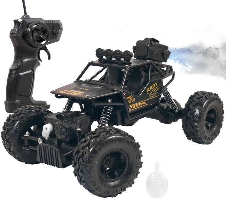 Smoke Rock Crawler Electric RC Vehicles Alloyed Remote Control Booster Spray Toy Car for Kids & Boys Monster RC Truck with Rechargeable Rc Car 4x4 High Speed