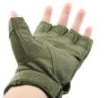 Outdoor Gloves Half Finger Hard Army Green. 