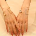 European and American Simple Vortex Geometric Heart Shape Palm Ring Simple Opening Bracelet Ring Bracelet Suit Cross-Border Sold Jewelry. 