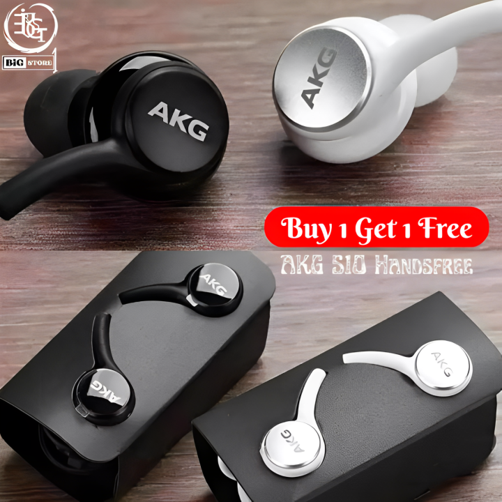 Buy 1 Get 1 Free | AKG S10 Handsfree | Universal 3.5mm Earphones | Heavy Bass & Clear Sound | Compatible with All Android Devices.