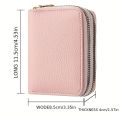 Éclat-Leather Credit Card Holder, Women's Wallet with 12 Compartments, Zippered Accordion Style, RFID Blocking. 