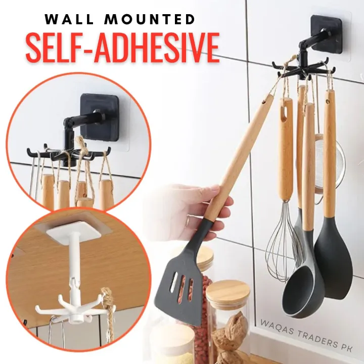 360%20Degrees%20Self-Adhesive%20Hook%20Kitchen%20Bathroom%20Storage%20Hanger%20Wall%20Hanging%20Cabinet%20Shelf%20Rotating%20Folding%20Hooks%20Foldable%20Rotatable%20Mounted%20Organizer%20Holder%20Moisture%20Proof%20Swivel%20Seamless%20Hangers%20Mount%20Adhesive%20Strong%20Bearing%20Manual%20Detachable%20-%20Image%202