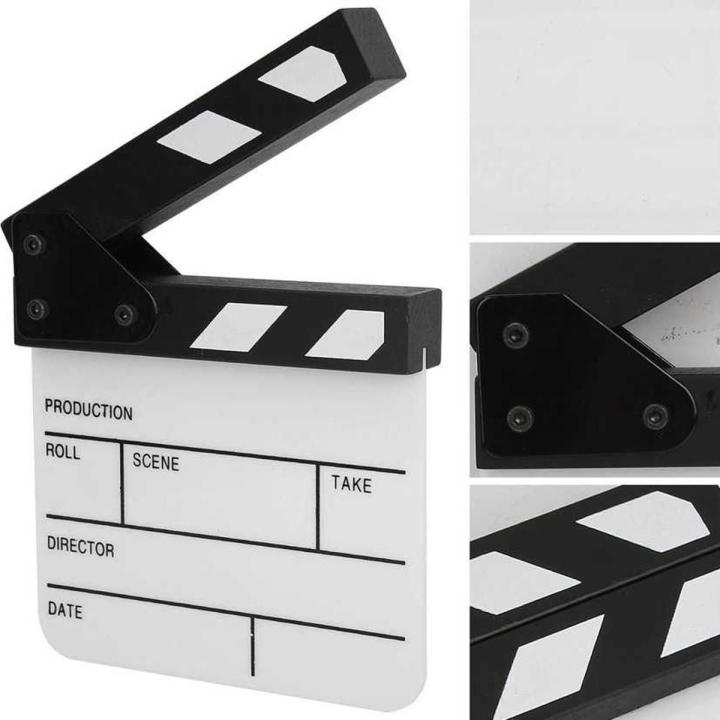 With a pen film cut accessory scene clap board to shoot advertising accessories