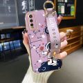 YIWESAN For vivo Y20s Case With Wristband New Design Phone Case For Girl Women Thin Pattern Fashion Astronaut Shockproof Plating Silicone Casing Full Cover SoftCase Protection Cases. 
