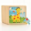 Baby Wooden Montessori Puzzle Child Game Wooden Puzzle 3D Cartoon Animal Puzzle Babies Toys Puzzles For Kids 1 2 3 Year Old. 