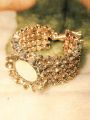 Gold-Plated Zircon Kundan Bracelet – Traditional Bridal & Festive Jewelry for Girls | Fashion Gift. 