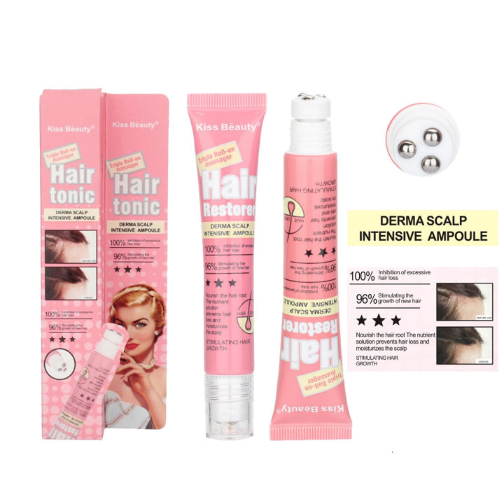 KISS BEAUTY Derma Scalp Intensive Ampoule Tripple Roll on Massager Hair Tonic