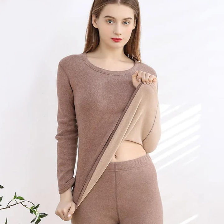 Women's Thermal Inner Suit Ultra Warm Fleece Winter Wear