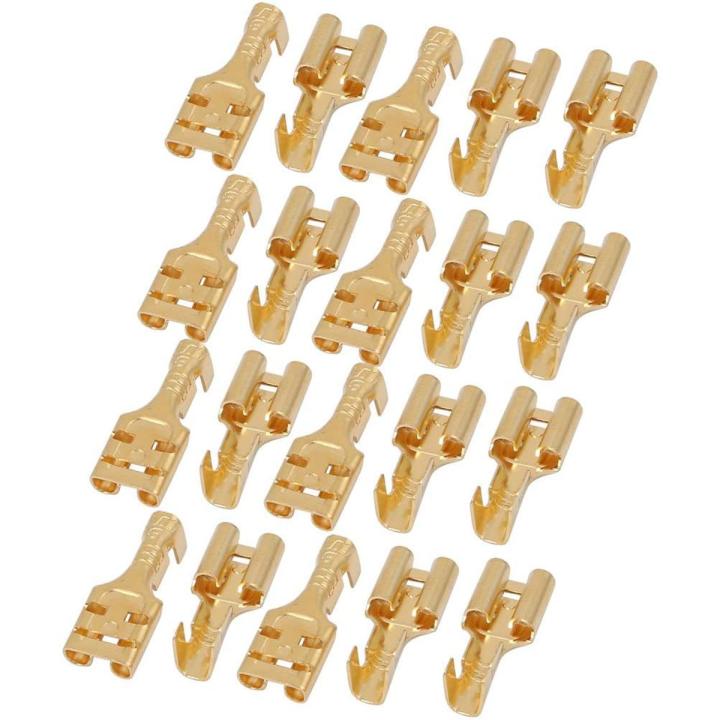 20 pcs 6 mm Electrical (Lex pin) Wire Cable Thimble Lugs Crimp Terminal Female Spade Thimble for Automobiles, Bike, Speaker, RO Water Purifier, Appliances, AC Wire Connector