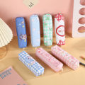 Japanese check print pencil case for primary school stationery bag pencil case high value cartoon stationery set pencil case for primary school students. 