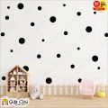 Gift City Presents Black Polka Dots Wall Stickers, Circle Pattern for Bedroom, living room Wall Decals DIY Home Decor. 