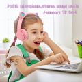 Wireless Headphones Cat Ear with Mic Blue-tooth Glow Light Stereo Bass Helmets Children Gamer Girl Gifts PC Phone Gaming Headset. 