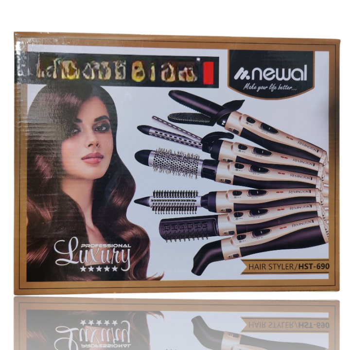6 IN 1 Hair Dryer Hot Air Brush 1200w Hair Curler Straightener Comb Curls One Step Hair Styling Tools Electric Ion Dryer Brush