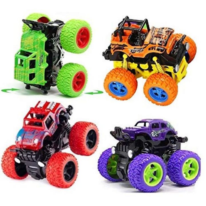 Mini Monster Trucks Friction for Kids Big Rubber Tires Mini Rock Crawler