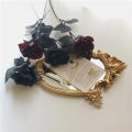Artificial Gothic Black Rose Delicate Silk cloth Artificial Flowers Black color Decorative Valentine Roses for Home decoration. 