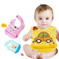 Baby Bib  Folding Plastic Rubber Baby Bib Napkin With Soft Tray. 