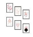 6 PCS 5X7" Pink Abstract Picture Frames Collage Wall photo frame Black Picture Frame & Room Decor Foto frame. 