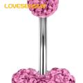 Navel Ring Sparkling Stainless Steel Belly Button Ring with Pink Cubic Zirconia Heart Butterfly Design Perfect Body Piercing Jewelry Gift for Southeast Asian Buyers Shining Cubic Zirconia Belly Button. 