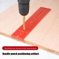 Woodworking Drill Punch Locator Jig Drill Guide Plastic Bubble Level Ruler Locator Hole Punch Tool for Woodworking. 