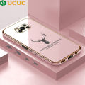 UCUC for Xiaomi Poco X3 NFC / Poco X3 Pro Back Cover + Free Lanyard Luxury 6D Plating Case Side Pattern Soft Silicone Square Mobile Phone Cases. 
