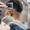 Beard Shaping Beard Shaper PLUS Comb & Barber Fade Combs Hair Cutting Tool For Line Up and Men Bread Comb Fading Comb Professional Barber Clipper Blending Flat Top Hair Cutting Comb Goatee Styling Template Combs Transparent for Hair Trim Beards Double Sid. 