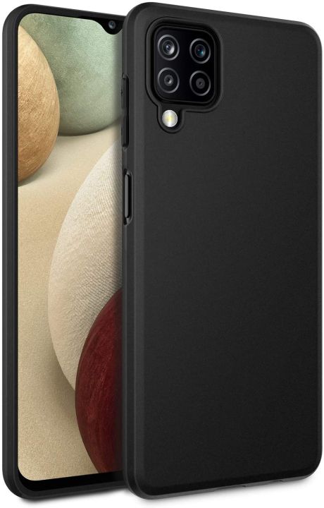 Samsung%20Galaxy%20A12%20Shockproof%20Matte%20Black%20Silicone%20TPU%20Case%20-%20Image%202