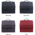 PU Car Organizer 54*30*30cm Multifunctional Waterproof Foldable Leather Emergency Storage Box Car Trunk Accessories Organizer. 