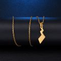 Cute Pokemon Pikachu Tail Pendant Necklace Stainless Steel Cartoon Lightning Shape Necklaces For Men Women. 