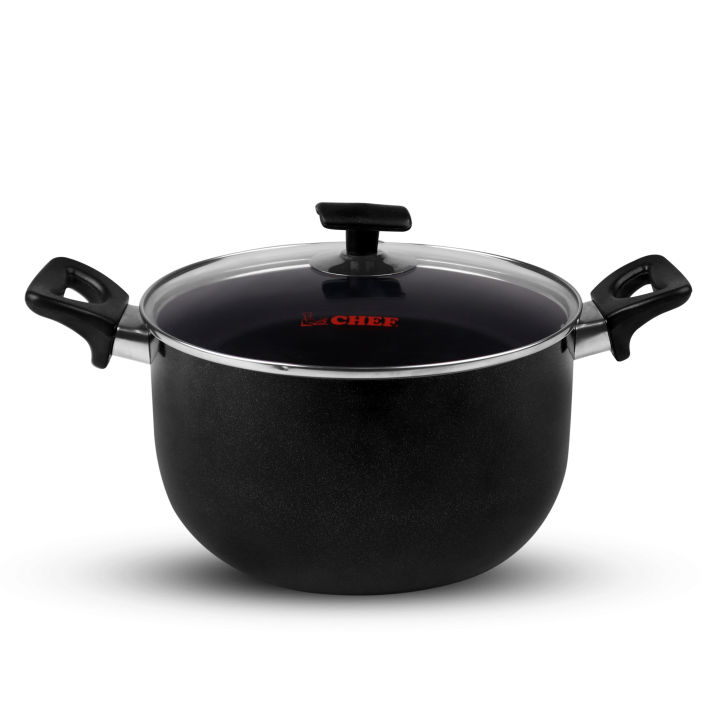 CHEF Non Stick Heavy Guage Casserole/Degchi/Cooking Pot - 22 cm