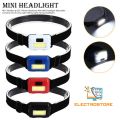 LED COB Headlamp flashlight 3 modes with batteries (3 AAA) - Mini Head light for Camping and Repairing. 
