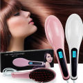 HQT-906 LCD Temperature Display Electric Hair Straightener Brush Fast Heating Comb Hair Brush Beauty Tools. 