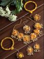 Bridal jewellery set,  Bridal  jewellery set indian,  Bridal jewellery set Mehndi,  Bridal Jewellery set for girls,  Floral Jewellery for Mehndi ,  mayon flower jewelry ,  Mehndi accessories,  Mehndi Jewellery set for girls for Bridal. 