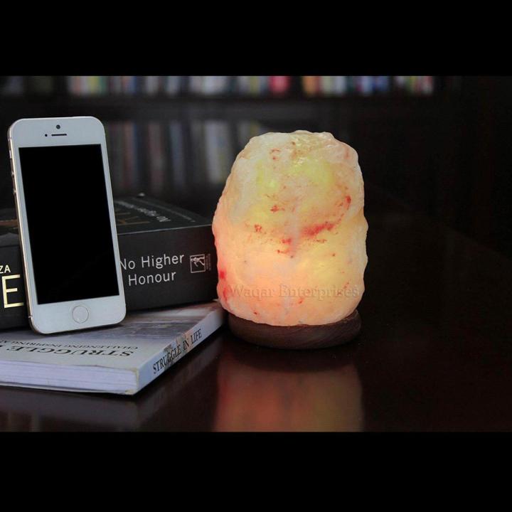 USB Natural Shape Salt Lamp with Multi Color-Changing LED Bulb (Best Gift) (Natural pink Salt)