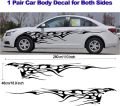 Car Decals, Flame Car Graphics, Cool Stickers, 2 Pcs Car Body Stickers Vinyl Self-Adhesive Side Strip Decal Cool Stickers for Truck SUV (Black Flame Car Stickers). 