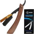 YSCARE Straight Razors for Men, Straight Edge Razor, Single Blade, Stainless Steel, Barber Razor for Men's Shaving, Barber Shaving Razor, Wooden Handle,.... 