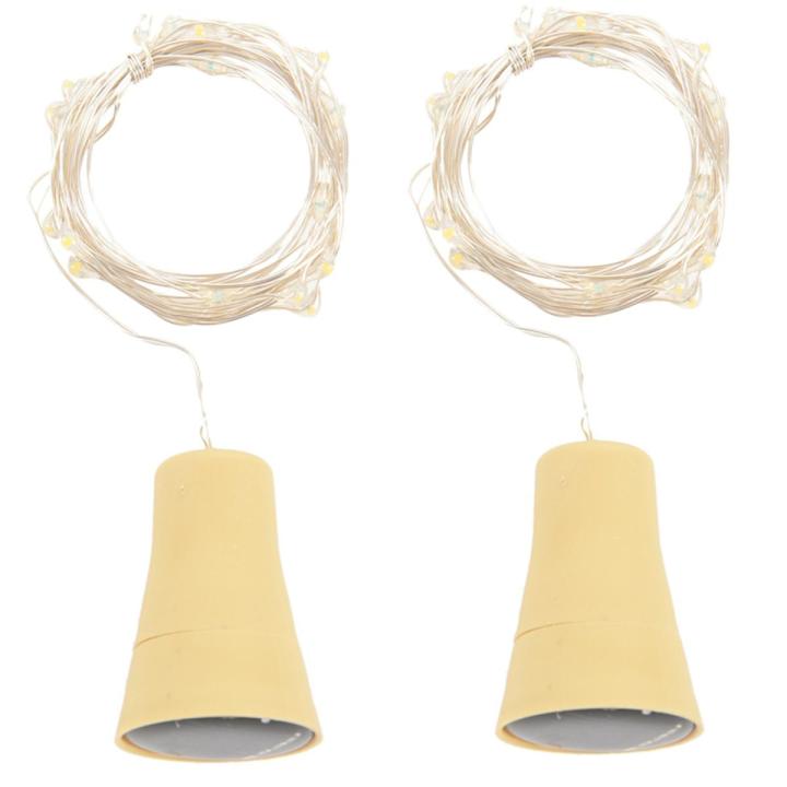 1PCS Solar 2M Cork Shaped 20 LED Night Fairy String Light Warm White