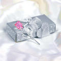 Elegant Glass Rose Lifelike Sliver Valentines Day Gift Exquisite Valentines Day Rose for Home decoration Valentine's Day. 