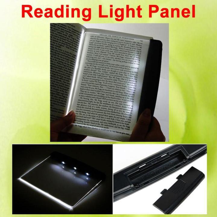 Portable LED Light Wedge Panel Book Reading Lamp Paperback Night Vision 11x17cm - intl