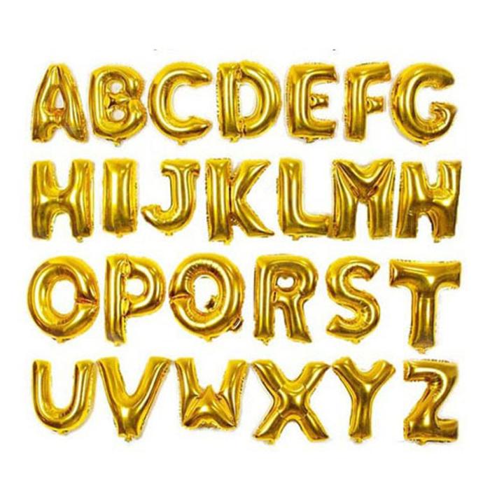 ABC Alphabet Foil Balloons (Golden) 16 inches for Birthday party, wedding anniversary, wedding ceremony, baby shower, bridle shower