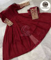 Embroidered Chiffon Maxi Dress with Trouser for Women – Full Flair 2-Piece Set. 