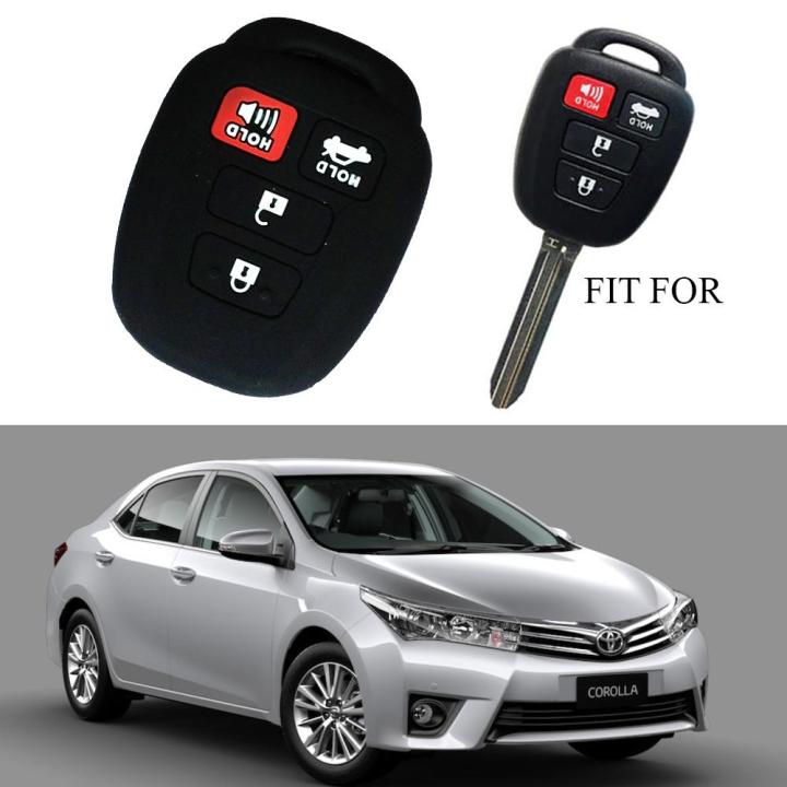Toyota 4 Button PVC Silicon Key Cover - Black