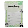 Panda Invitation Cards - 4 Inch By 3 Inch - Invitation Cards - Panda Theme - Green - Unisex - Pack Of 8. 