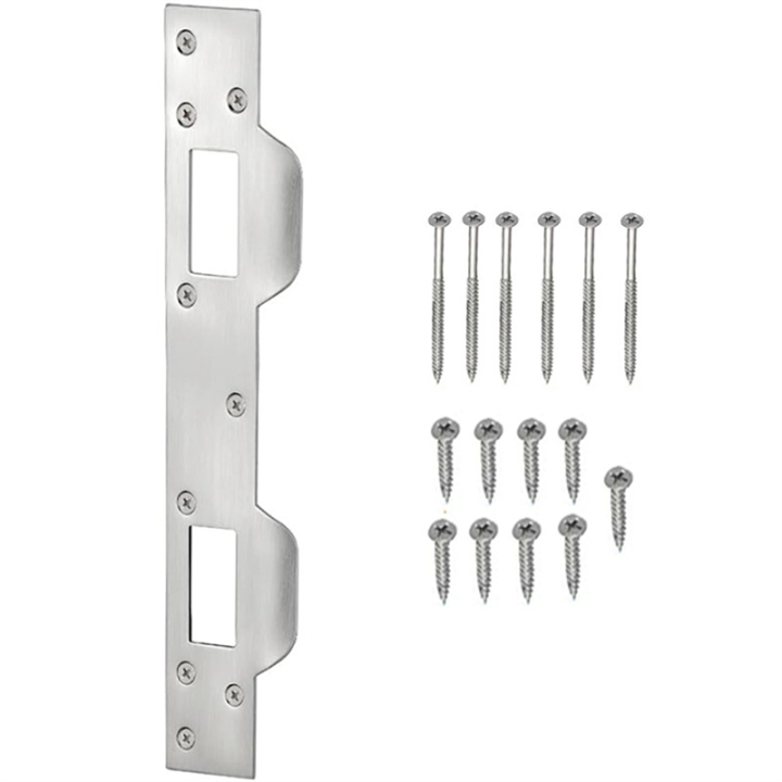 Door Strike Plate Reinforcement Plate - Front Door Security Devices Metal Plates Door Latch White Easy Install