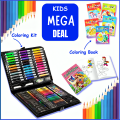 (KIDS MEGA DEAL) – Colour Box Set with Colouring Book for Girls & Boys | Colouring Kit, Colour Pencils, Colour Book, Kids Coloring Book, Colouring Set, Colours for Kids | Copic Art Colour Box for Drawing & School Use. 