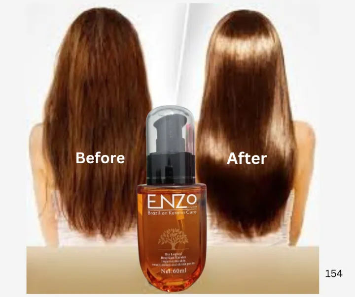 Enzo Argan Oil for Hair Care - Brazilian Keratin Cure Treatment | Enzo Keratin Hair Serum, Hair Mask, and Hair Serum for Frizz Control, Straightening, and Protection | Ultimate Hair Serum for Women & Men - Argan & Keratin Infused