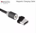 Yesido 3in1 Mobile Phone Charging 2.4A Micro Type-C USB Cable line Magnetic Cable for iPhone. (Black Gray). 