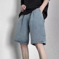 Ripped Denim Shorts Baby Boy and Girl Summer NewinsFashion Brand Hip-Hop Street Loose Straight Wide Leg Five-Point Pants. 